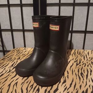 Hunter Kids Classic Black Rain Boots Size 8